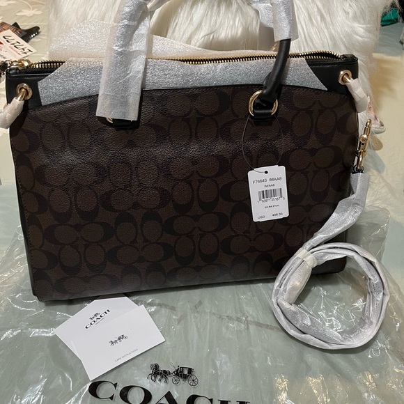 NWT COACH SIGNATURE SATCHEL BAG WITH WALLET - Picture 3 of 13